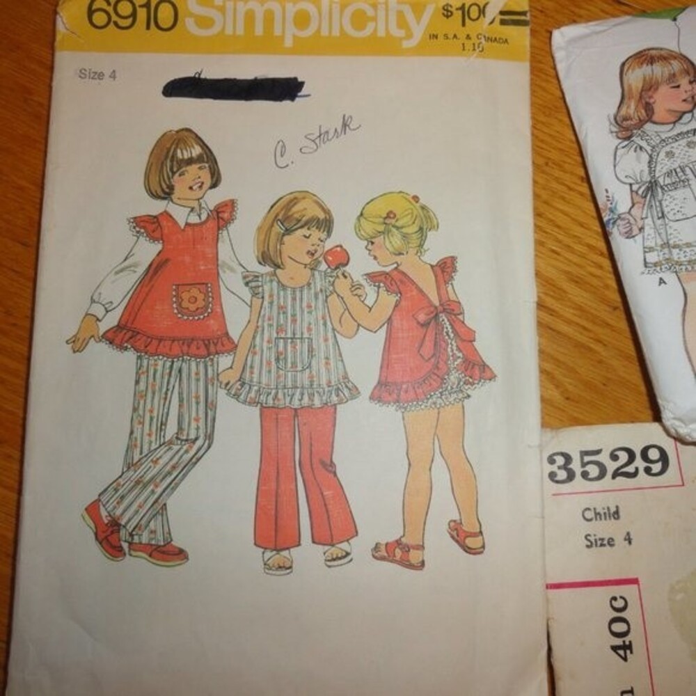 Lot of Pinafore Apron Skirt Sewing Patterns Girls